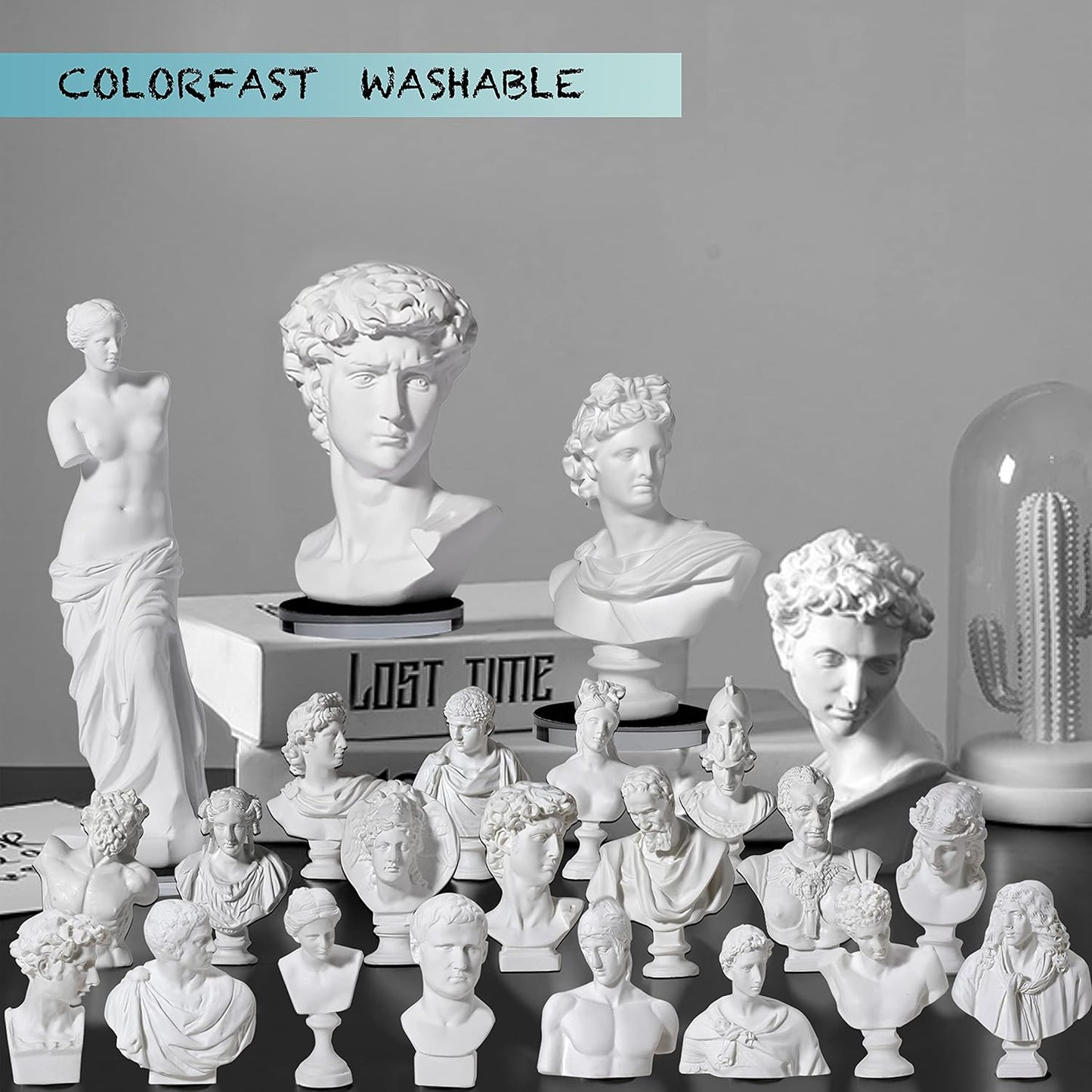 LAGOM HOUSE Greek Bust Statue Set - 10 PCS Mini Greek Mythology Figurines for Home Decor & Gifts