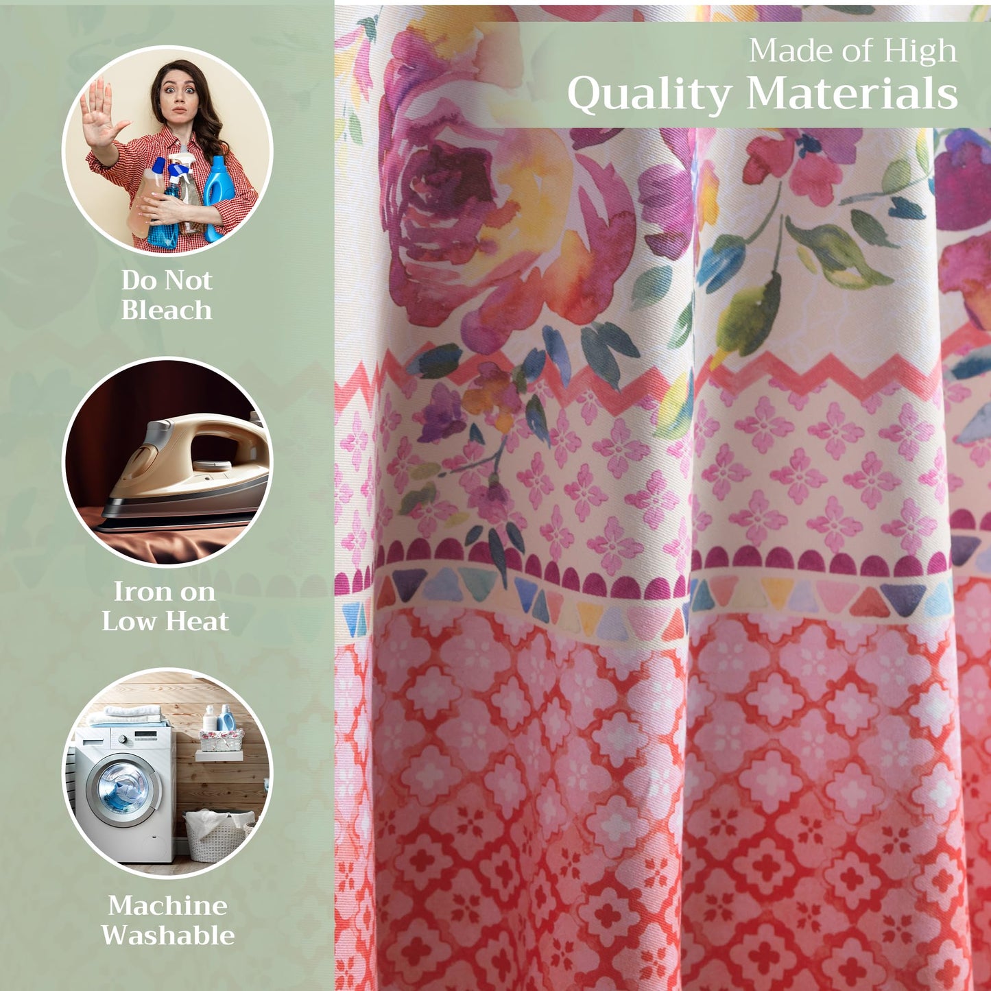Maison d' Hermine Table Cloth Round Table 100% Cotton 69 Round Inches Tablecloth Reusable Decorative for Dining Kitchen Room Farmhouse Home Gifts for Mothers Day Spring Summer - Rose Garden