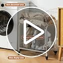 HENNZE Black Rolling Laundry Basket with Wheels & Locking Casters