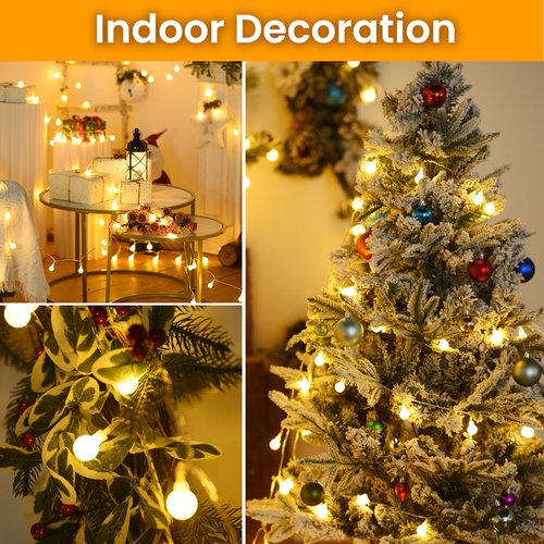 Dailyart Globe String Lights, 200Led 75FT Waterproof Fairy Lights Plug in 8 Modes with Remote Control, Brightness Adjustable &Timing String Lights Indoor Outdoor, Fairy Lights for Bedroom, Warm White