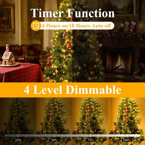 Btfarm Christmas Tree Lights - 400 LED USB Fairy Lights with Remote | 6.6FT Waterproof, 8 Modes, Warm White