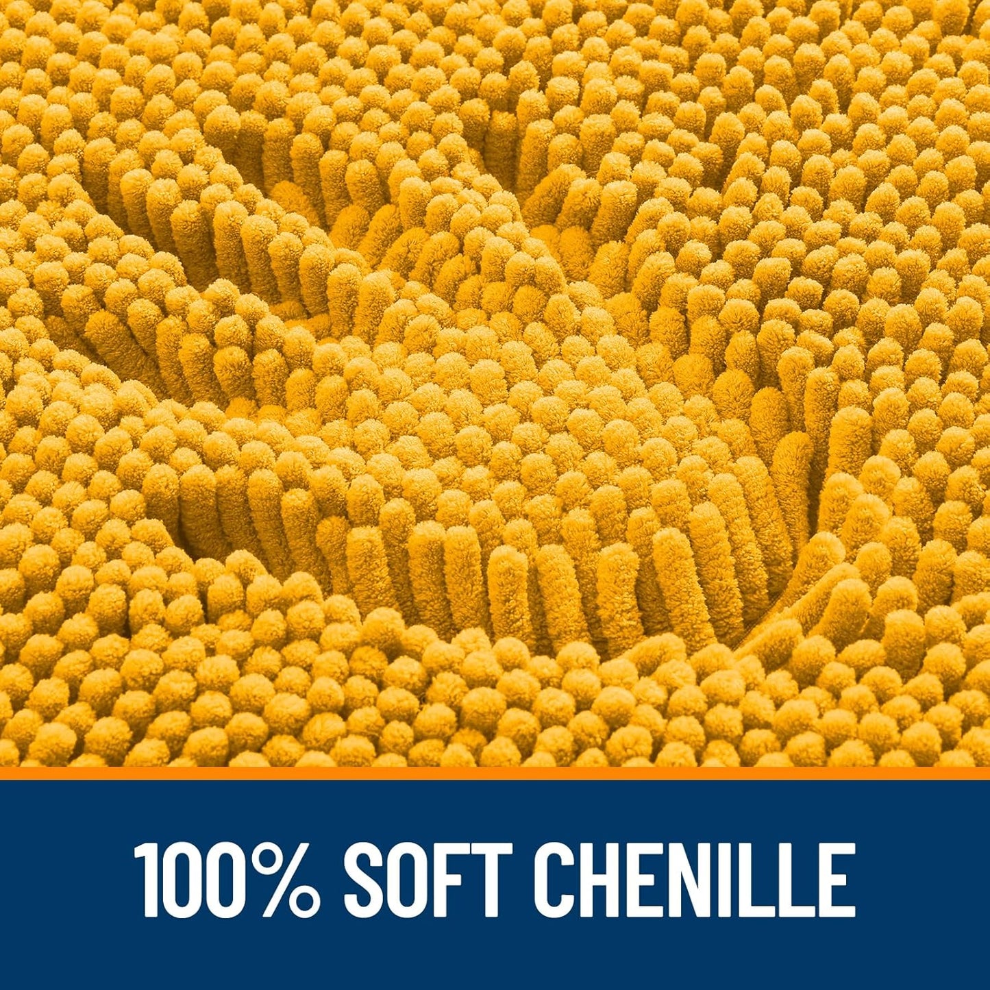 OLANLY Bathroom Rugs - Extra Soft Chenille Bath Mats | 30x20, Quick Dry, Machine Washable, Golden Yellow