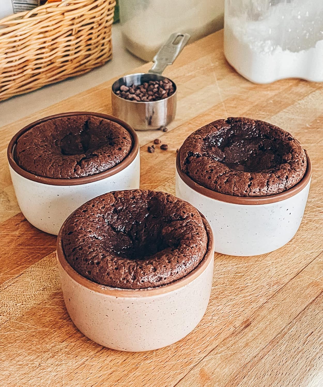 Mora Ceramic Ramekins - 4oz Set of 6 - Oven Safe Mini Baking Dishes for Pudding, Souffle & More - Assorted Neutrals