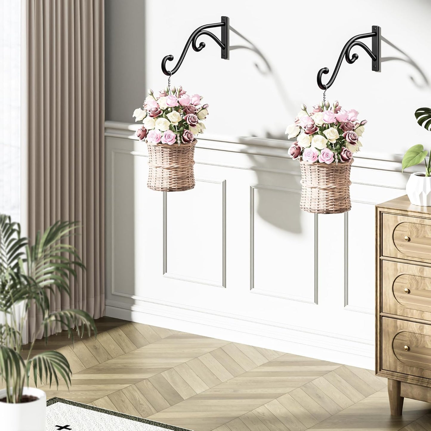 Plant Hook | 10-Inch Metal Hanging Brackets - 2 Pack for Indoor & Outdoor Use, Perfect for Flower Baskets & Lanterns