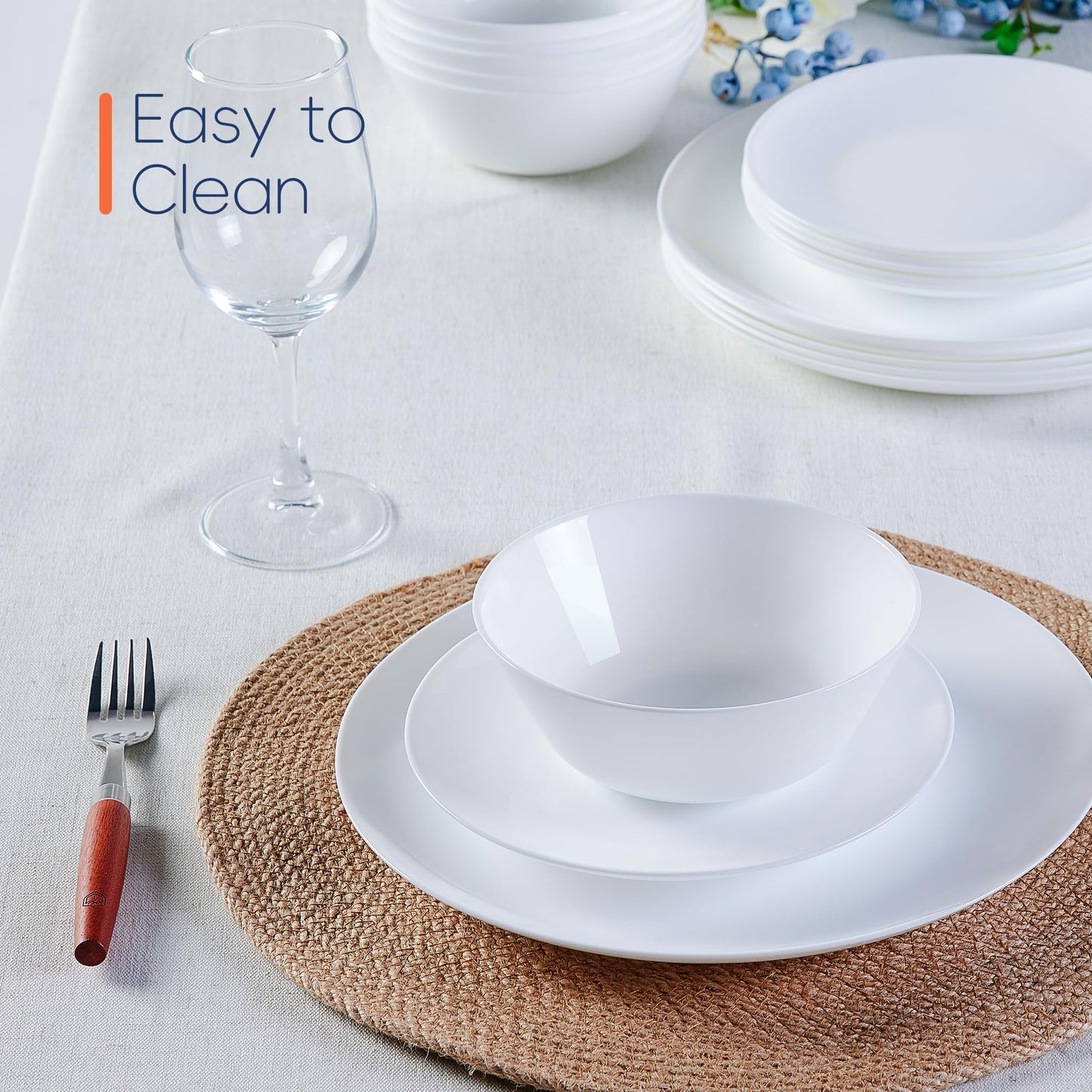 LaGlint 16OZ White Opal Glass Cereal and Soup Bowl Set of 4, 6 inch Dishwasher & Microwave Safe Round Bowls for Salad and Rice