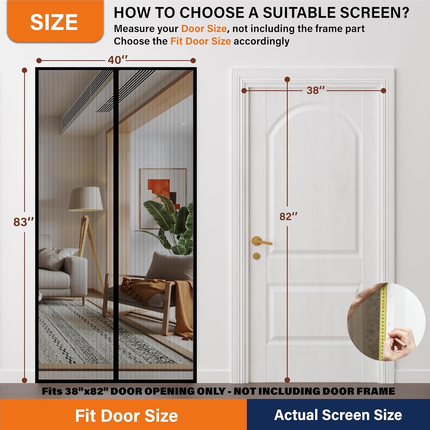 Mesh Screen with Magnetic Closure by [Brand Name] - Heavy-Duty Bug Barrier for Doors (38 x 82 Inch) | Pet and Kid Friendly