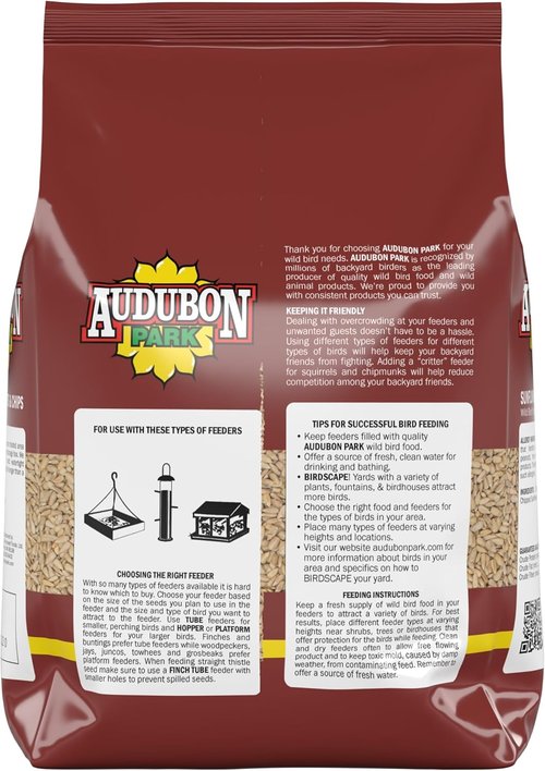 Audubon Park Sunflower Hearts & Chips - No Mess Wild Bird Food, 5-Pound Bag for Easy Feeding