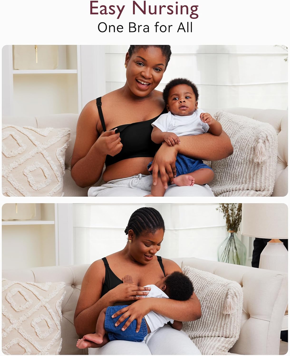 Momcozy Hands-Free Pumping Bra - Adjustable Nursing & Pumping Bra for Ultimate Comfort | Black