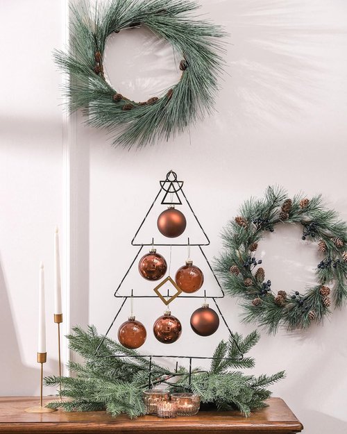 DN DECONATION Brown Glass Christmas Ball Ornaments - Set of 9 | 3" Hanging Baubles for Tree Decoration