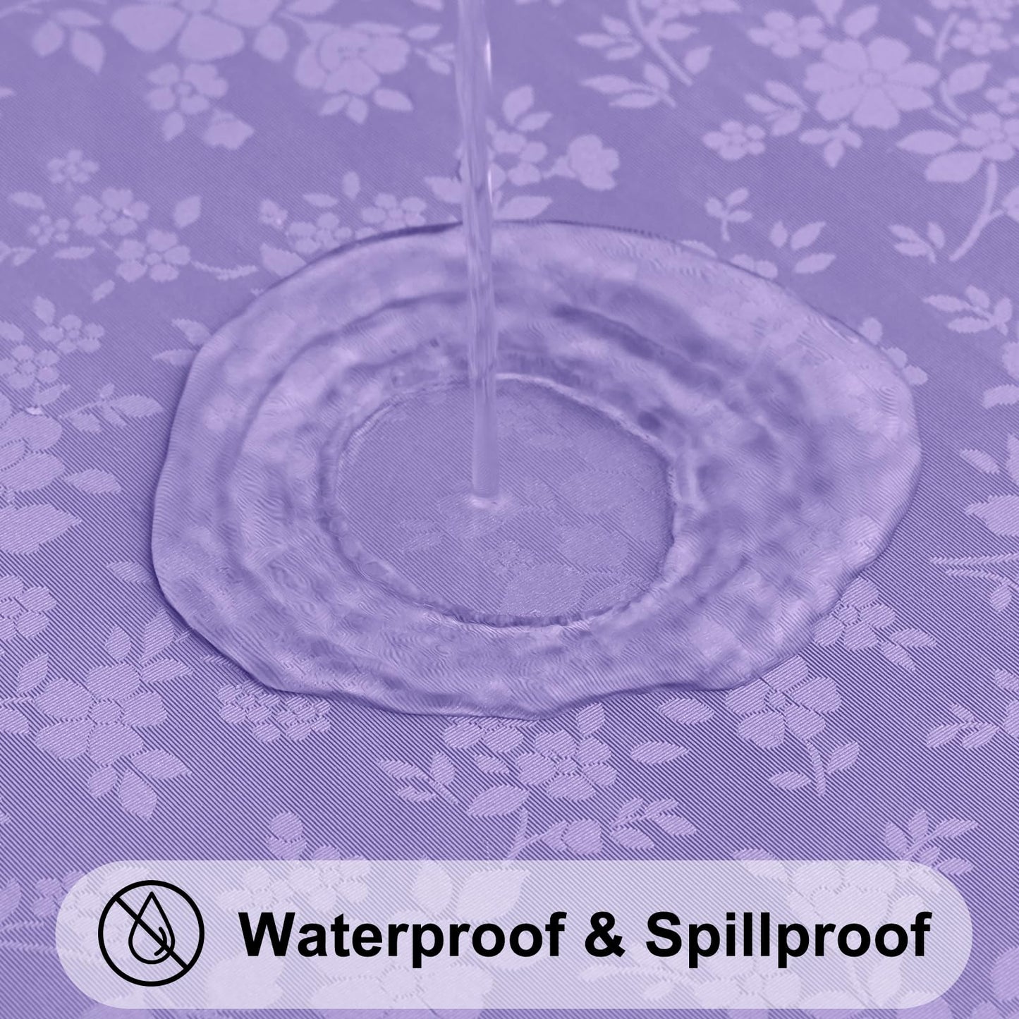 Smiry Square Table Cloth, Waterproof Heavy Duty Vinyl Tablecloths, Wipeable Washable Table Cover for Kitchen and Dining Room (Purple, 54" X 54")