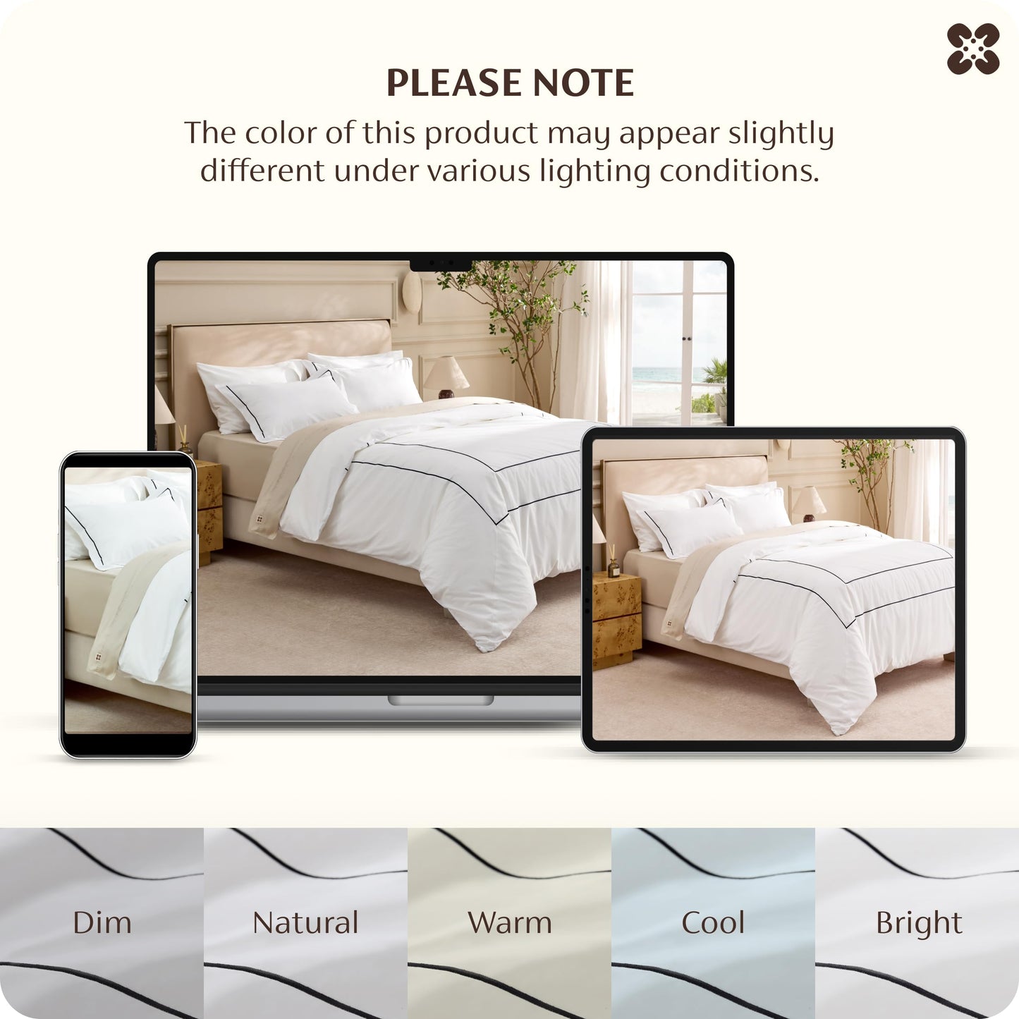 Bedsure 100% Cotton Percale Duvet Cover Queen, Luxury Hotel Duvet Cover, White Comforter Cover with Frame Embroidery, PureWoven Breathable & Lightweight Bedding Set for All Season, 3 Pieces, 90"x90"