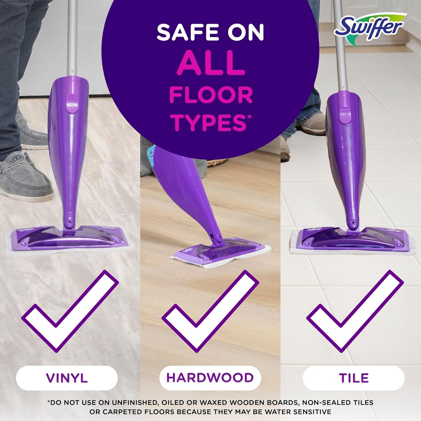 Swiffer WetJet Floor Spray Mop Cleaner Kit - Includes Power Mop, 10 Pads & Cleaning Solution
