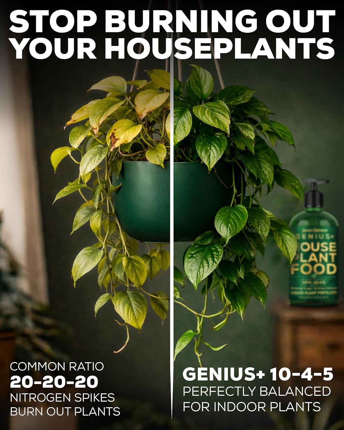 Smart Grower Genius+ Plant Food - Instant Indoor Fertilizer for Healthier Plants | 8oz Makes 96 Gallons