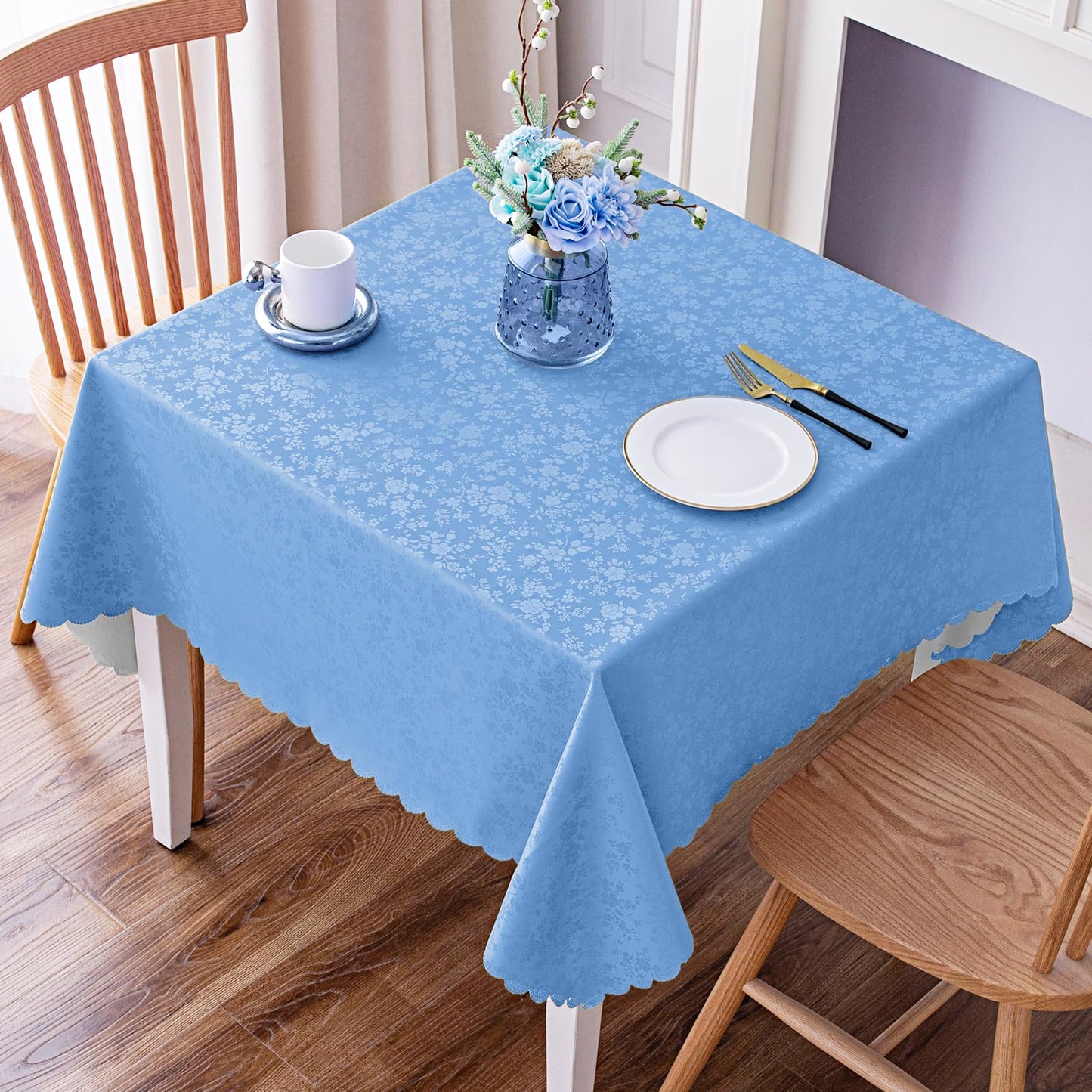 Smiry Square Table Cloth, Waterproof Heavy Duty Vinyl Tablecloths, Wipeable Washable Table Cover for Kitchen and Dining Room (Dirty Pink, 54" X 54")