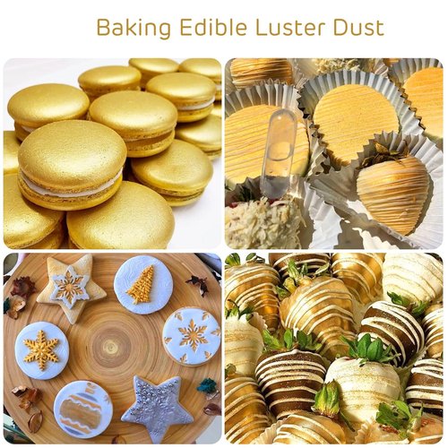 Cherrysea Gold Edible Luster Dust - Tasteless Food Grade Cake Dusting Powder | 10 Grams for Baking