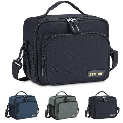 BALEINE Insulated Lunch Bag for Men Women, Leakproof Cooler Bag with Adjustable Shoulder Strap for Work Picnic, Lunch Box for Women Men (Small, Black)