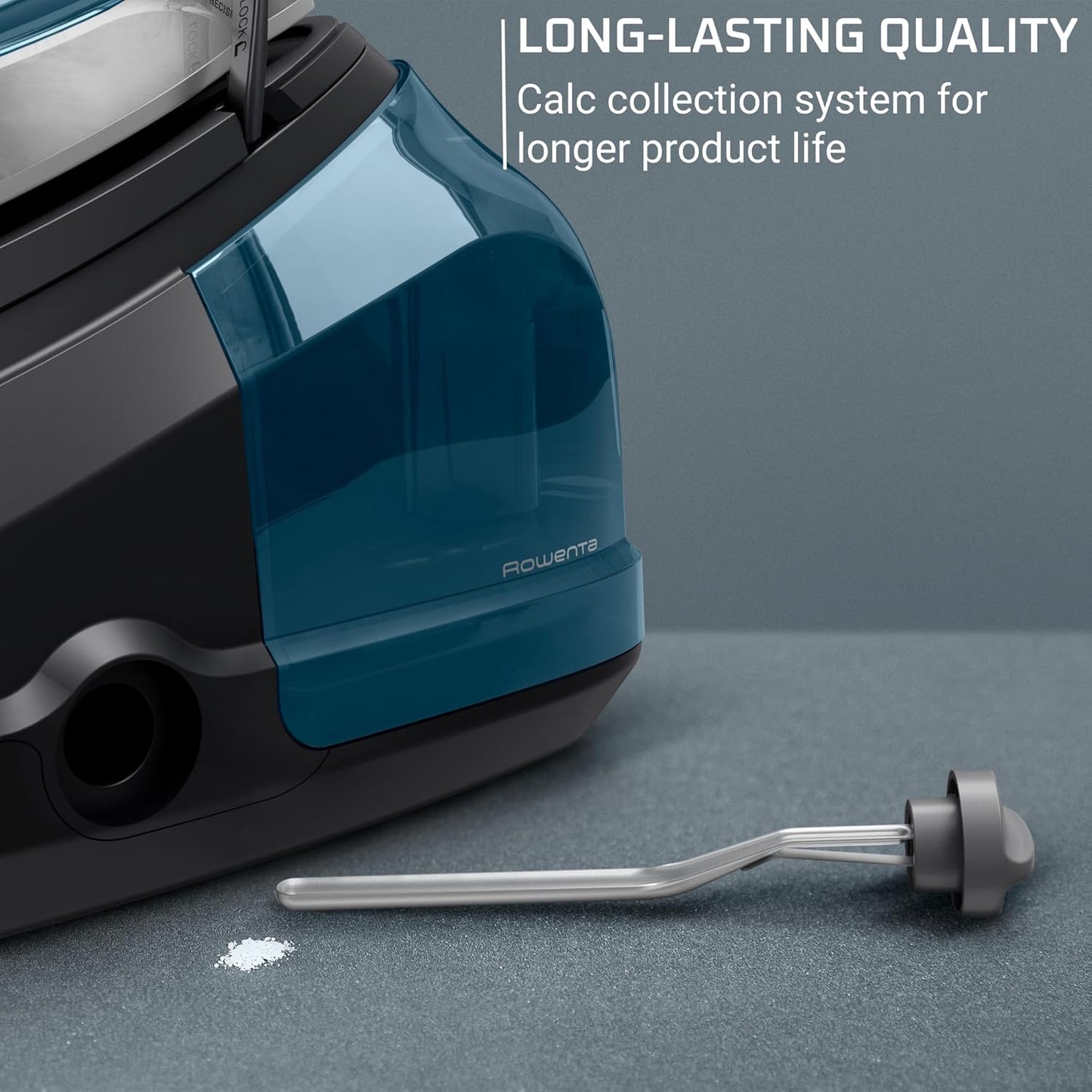 Rowenta Professional Iron Steamer - Fast Heat Up with 1.1L Removable Tank, Stainless Steel Soleplate, 1800 Watts, Blue