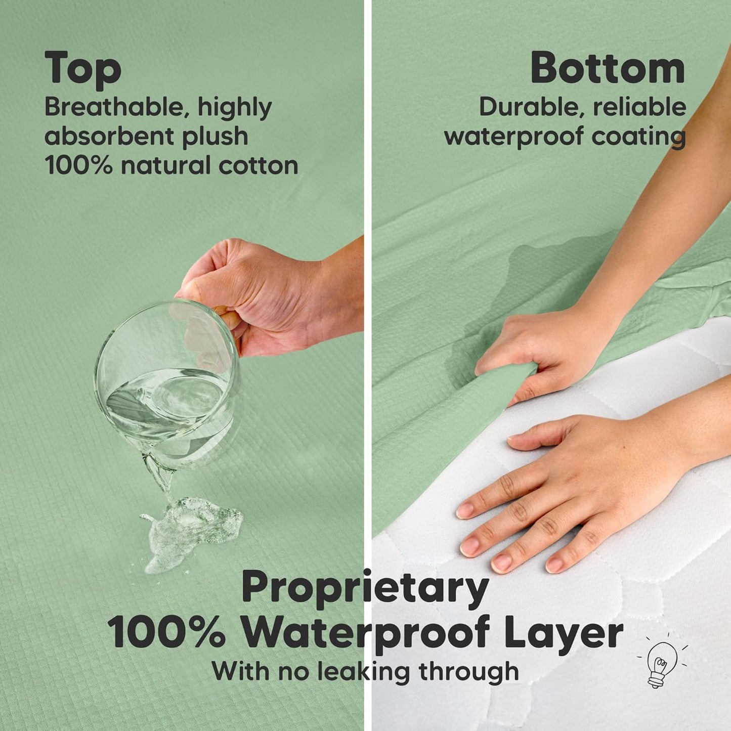 Skiennix 2-Pack Waterproof Crib Mattress Protector - Soft Quilted Cotton, 52" x 28", Machine Washable, Easy Fit