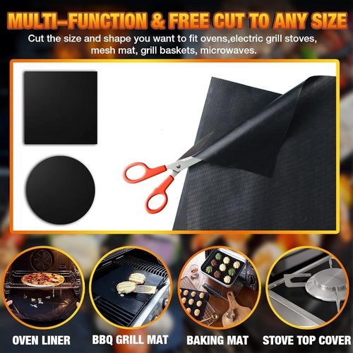 Heavy Duty Oven Liners by [Brand Name] - Non-Stick Floor Protector Mats | 16 x 24 Inches, 500°F Heat Resistant, BPA & PFOA Free, Black