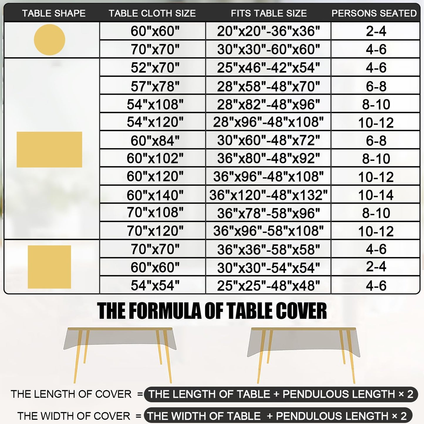 Smiry Rectangle Table Cloth, Waterproof Heavy Duty Vinyl Tablecloths, Wipeable Washable Table Cover for Kitchen and Dining Room (Stone Blue, 60" X 126")