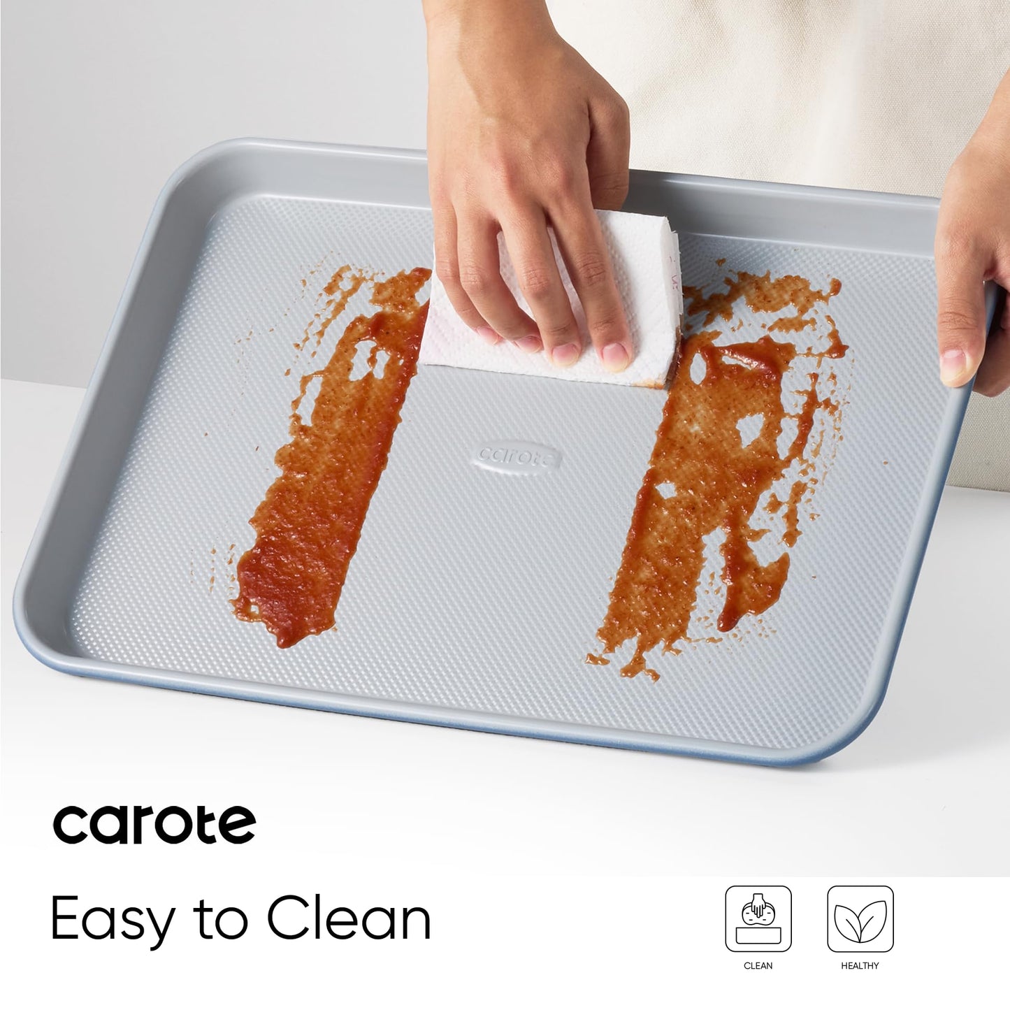 CAROTE 3-Piece Baking Pan Set - Bakeware Set, Baking Sheet Set Including 13 Inch 15 Inch 17 Inch Sheet Pan, Cookie Sheet for Baking, Royal Violet, Blue & Grey