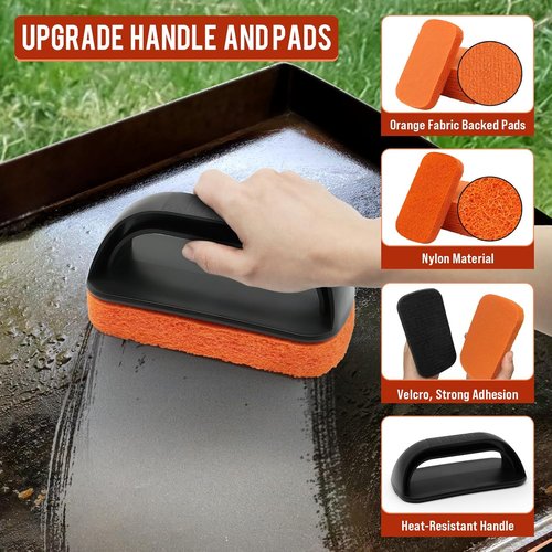 AWEASROY Griddle Cleaning Kit - Essential Flat Top Grill Tools with Stone, Scraper & Brush