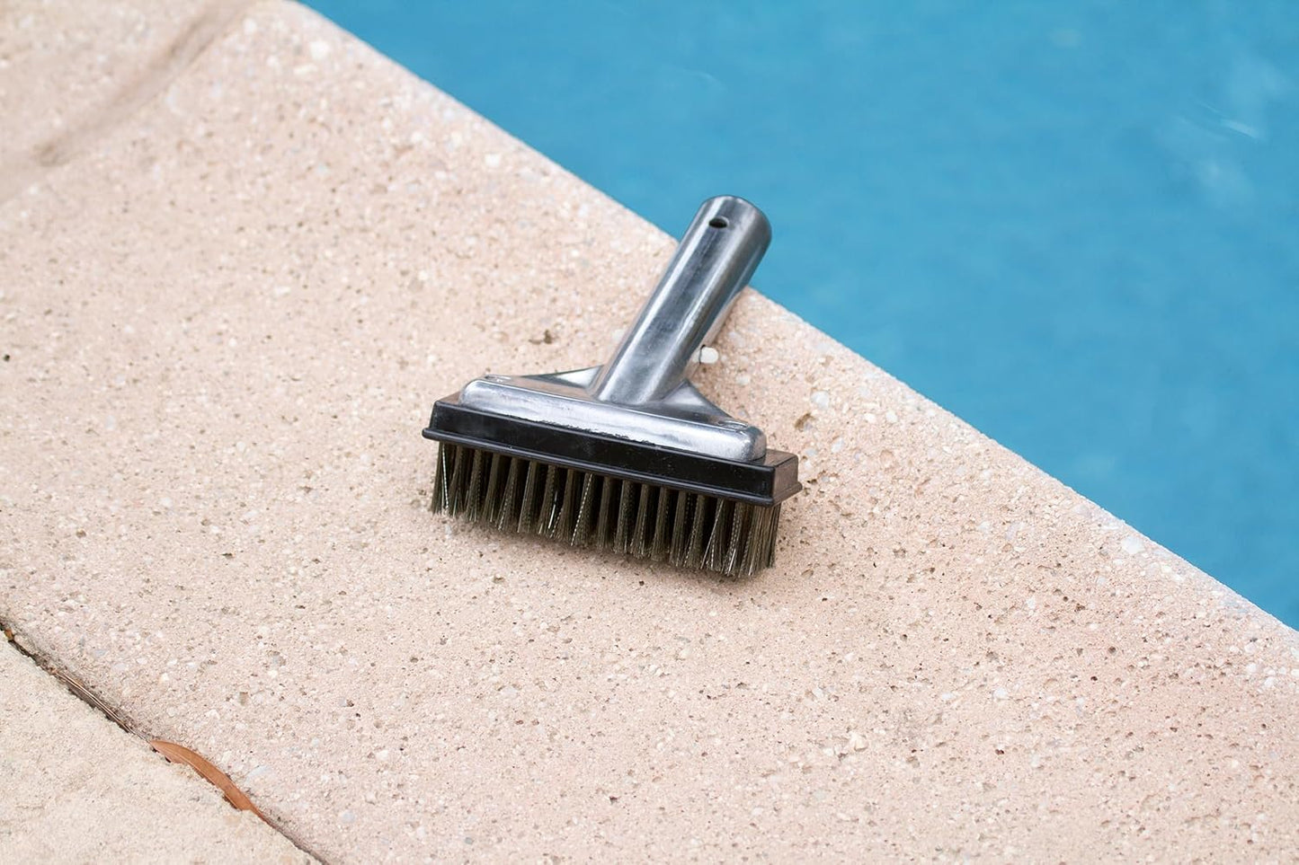 Poolmaster 5-Inch Stainless Steel Pool Algae Brush - Heavy-Duty Aluminum Back for Gunite Pools & Spas