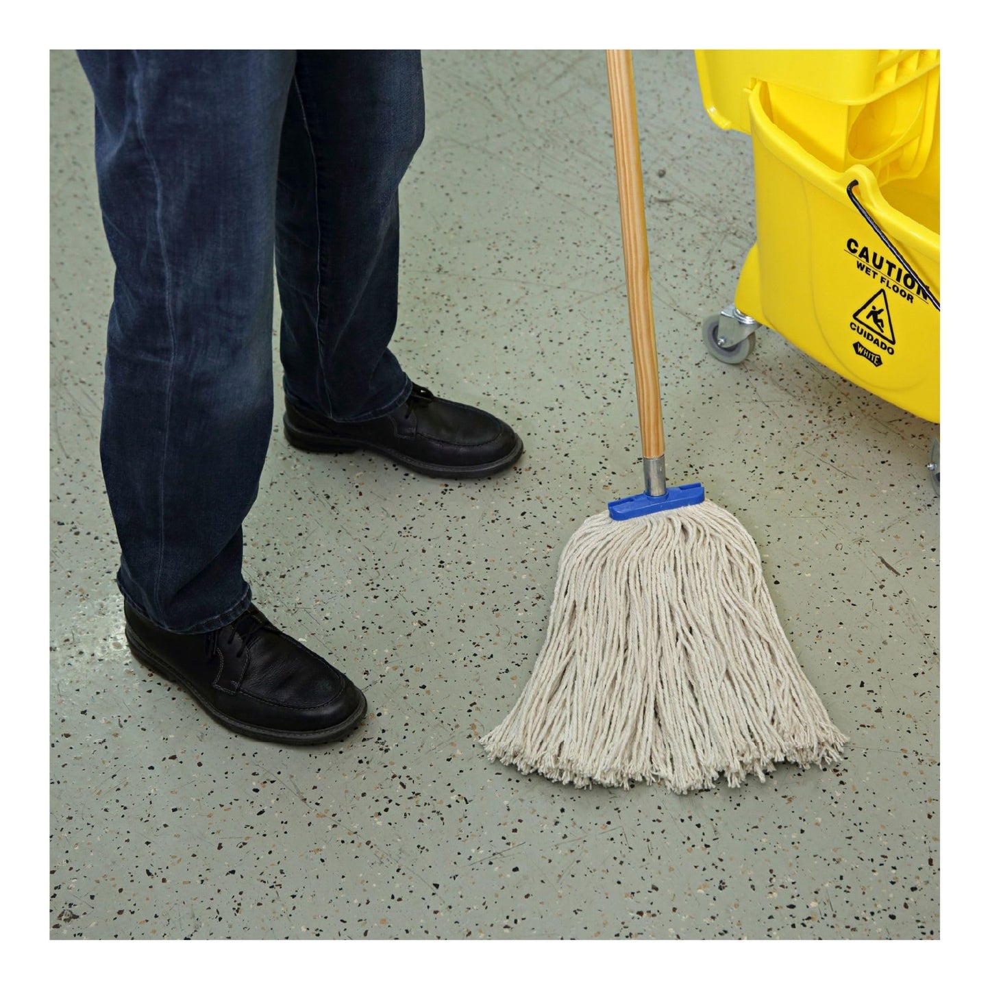 Boardwalk BWK720C Mop Head, Economical Lie-Flat Head, Cotton Fiber, 20oz, White (Case of 12)