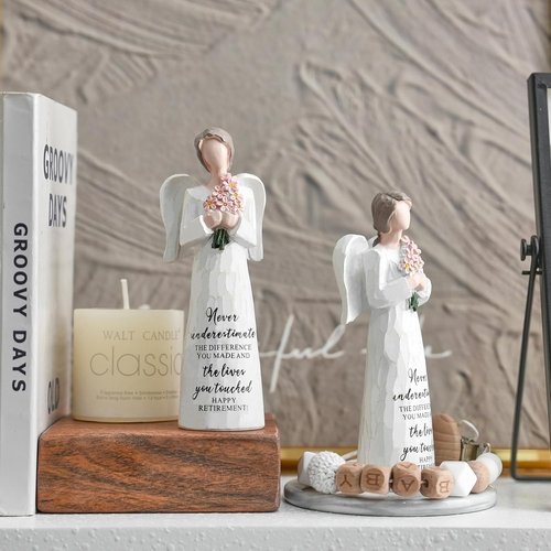 FESTGLOX Retirement Gifts for Women - 5.3" Retired Angel Figurine | Perfect Gift for Nurses & Teachers