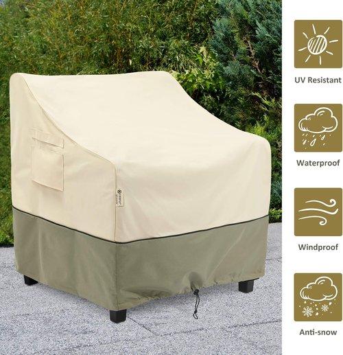COSFLY Waterproof Outdoor Furniture Patio Chair Covers - Deep Seat Protection | Fits Up to 35W x 38D x 31H Inches (2 Pack)