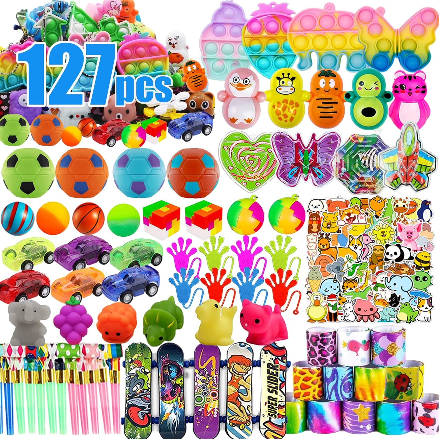 YOAUSHY 127 Pcs Party Favors for Kids, Easter Egg Fillers, Treasure Box Toys for Classroom, Prizes Box Toys Classroom, Goodie Bags Stuffer Pinata Fillers, Treasure Chest Toys