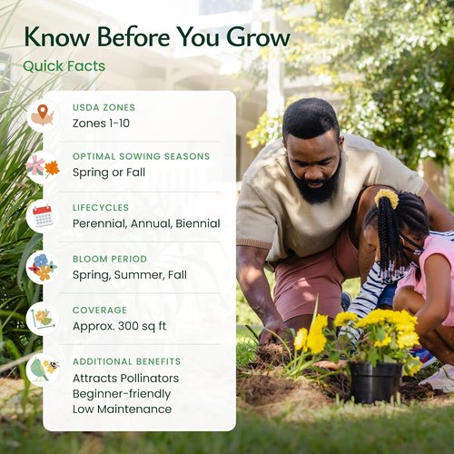 Created By Nature Wildflower Seed Mix - 20 Flower Varieties | 60,000+ Seeds for Vibrant Gardens