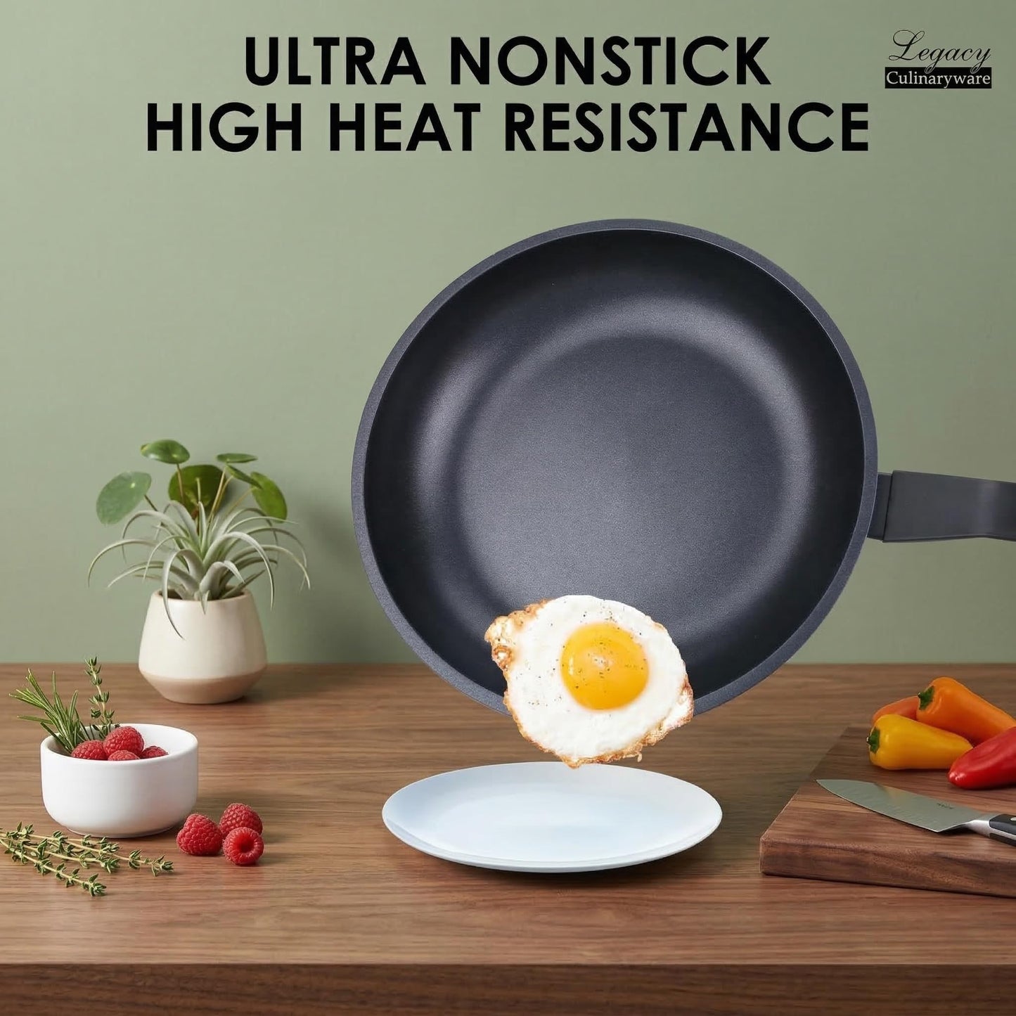 Legacy Culinaryware Nonstick Frying Pan Skillet,8 Inch Frying Pan Skillet,Egg pans,Omelette Pan,PFOA Free,Kitchen Pots Induction Pot