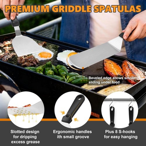 Joyfair Griddle Accessories Kit - 35Pcs Stainless Steel Tool Set for Outdoor BBQ & Flattop Grilling