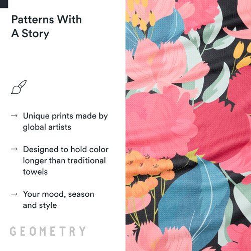 GEOMETRY Kitchen Tea Towels - Quick Dry Microfiber Dish Towels for Kitchen My Garden, 18" x 30" 1 Pack