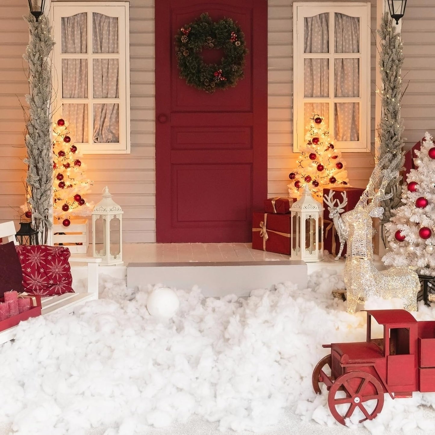 Aodaer Artificial Snow Decor - 1500g Fluffy Soft Cotton for Christmas Tree & Holiday Displays