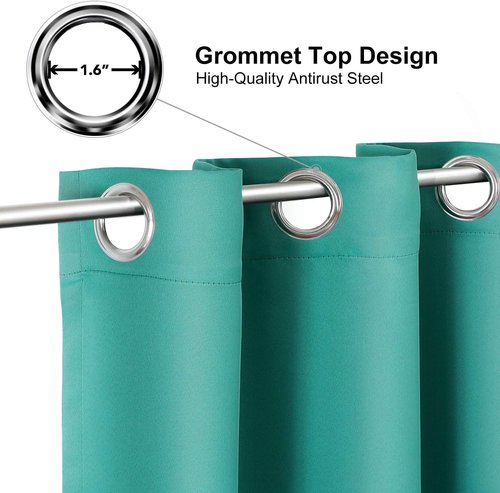 ChrisDowa Blackout Curtains - Thermal Insulated Room Darkening Panels, Teal, 52 x 90 Inches - 2 Set