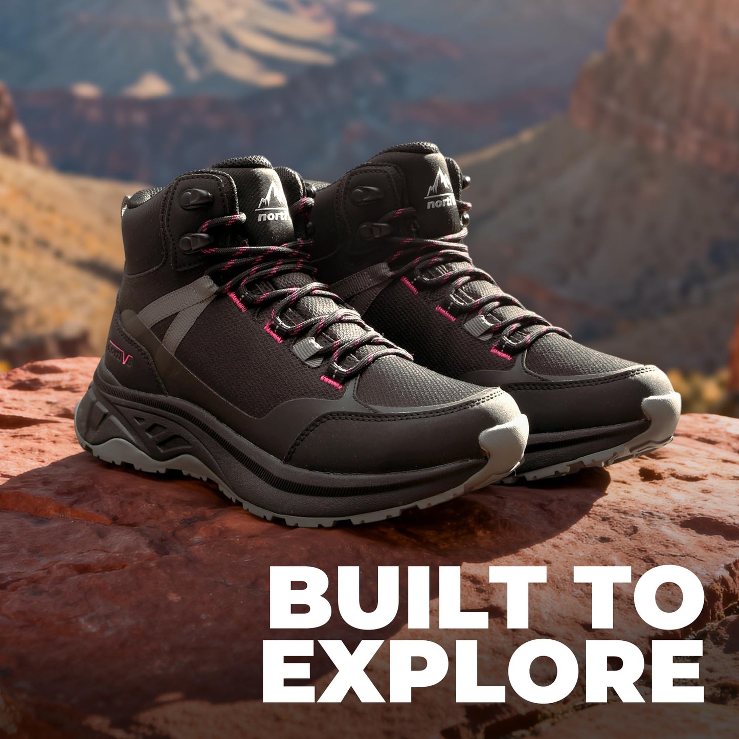 NORTIV 8 Women's Hiking Boots Waterproof Lightweight Outdoor Trekking Comfortable Non-Slip Backpacking Camping Ankle Boot Hollow,Size 8,Black,NWUMHB2501