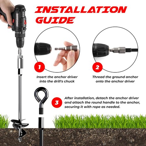 Ground Anchors 15" Heavy Duty Screw-In | Secure Your Sheds, Tents, and Trampolines Against High Winds