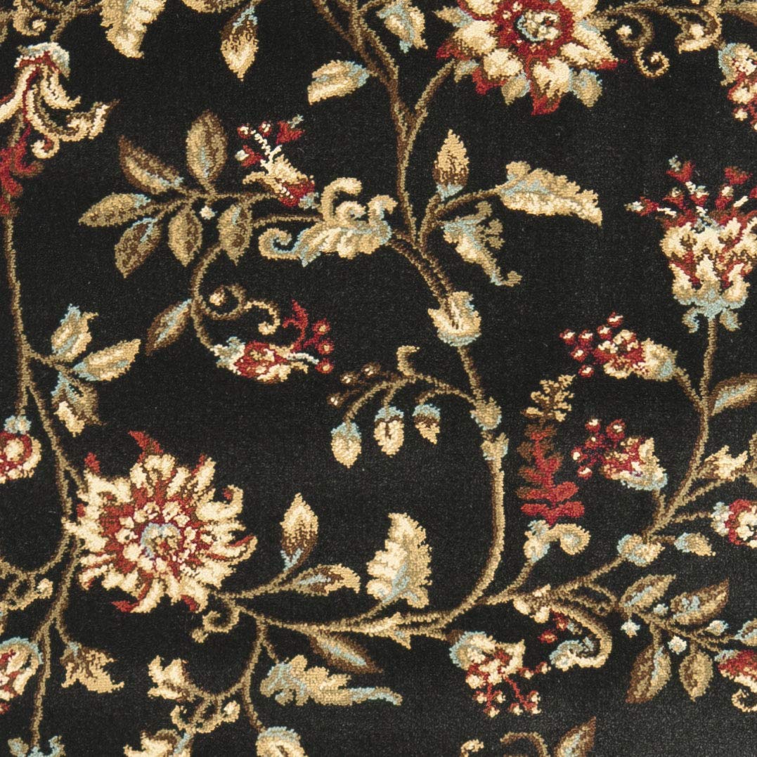 SAFAVIEH Lyndhurst Collection Runner Rug - 2'3" x 12', Black & Multi, Traditional Floral Design, Non-Shedding & Easy Care, Ideal for High Traffic Areas in Living Room, Bedroom (LNH552-9091)
