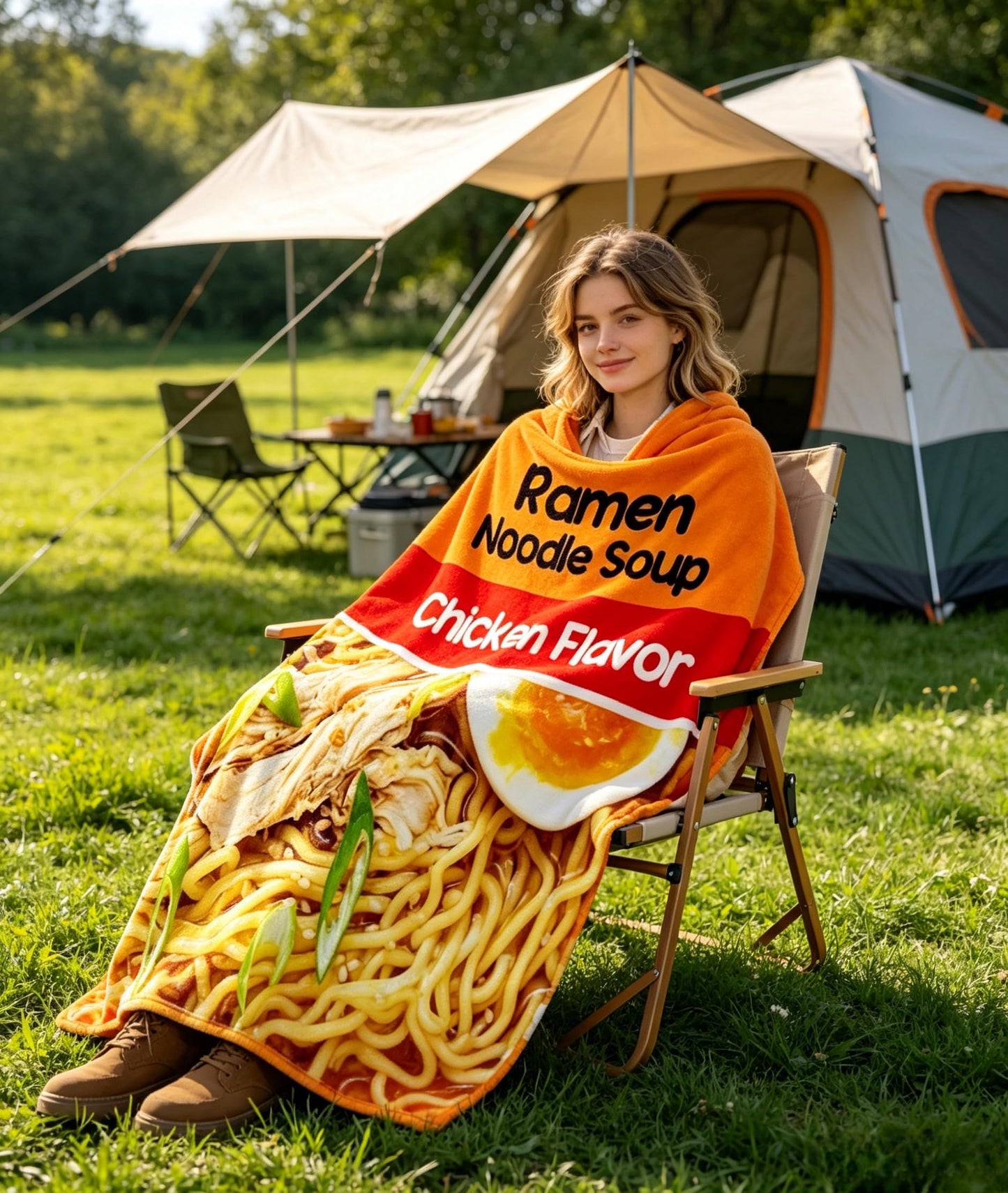 Sofevaim Ramen Blanket 50x60 Inch, Funny Food Blanket Flannel Throw, Soft Ramen Noodle Blanket for Kids Teens and Ramen Lovers, Cozy Gift for Bedroom Sofa Travel Nap
