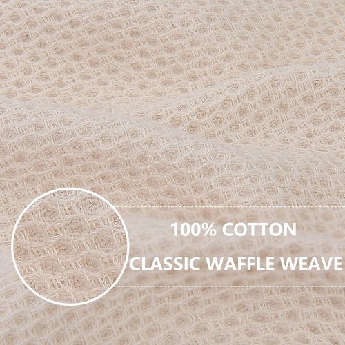 Homaxy 100% Cotton Kitchen Dish Towels - Ultra Soft & Absorbent Quick Drying, 20 x 28 Inches | 4-Pack Beige