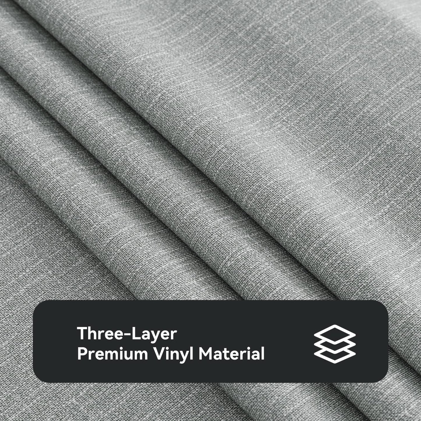 Romanstile 100% Waterproof PVC Tablecloth Rectangle, Outdoor Oil Spill Proof Stain Resistant Vinyl Table Cloth, Wipe Clean Plastic Table Covers for Kitchen/Dining/Parties - 54 x 78 Inch, Light Grey