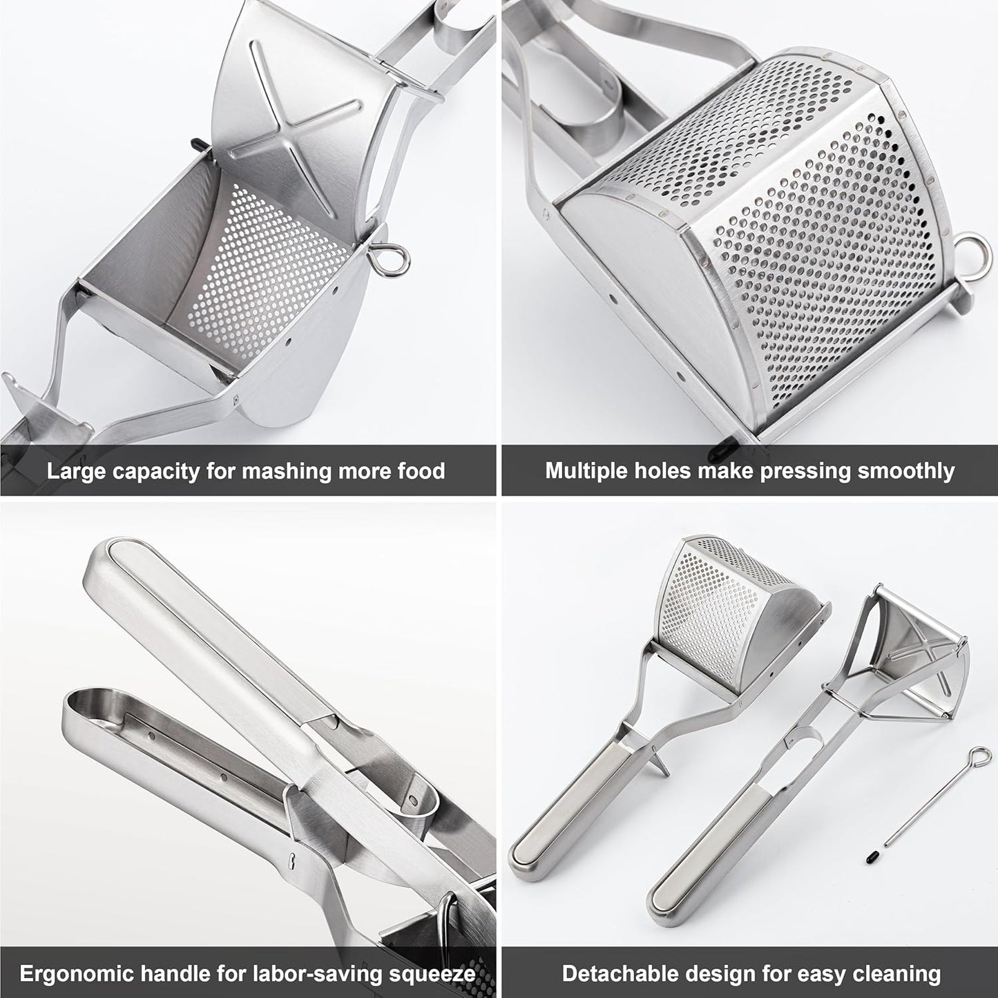 MyLifeUNIT Potato Ricer - Stainless Steel Masher with Extra Large Capacity & Ergonomic Grip