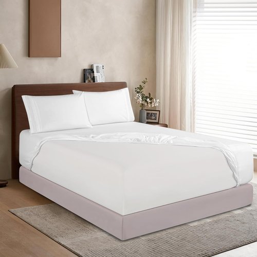 Elegant Comfort Extra Deep Pocket Twin/Twin XL Fitted Sheet - Luxury Softness, Wrinkle-Free, White