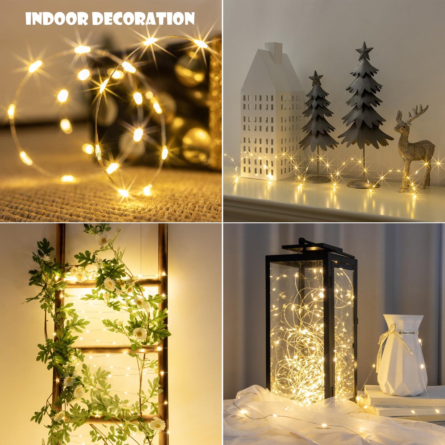 ZELUXDOT Fairy Lights Plug in,100FT 600 LEDs Waterproof Led String Lights,8 Modes Remote Twinkle Light for Bedroom Window Weddings Christmas Holiday Decoration,Silver Wire,2 Inch Led Space,Warm White