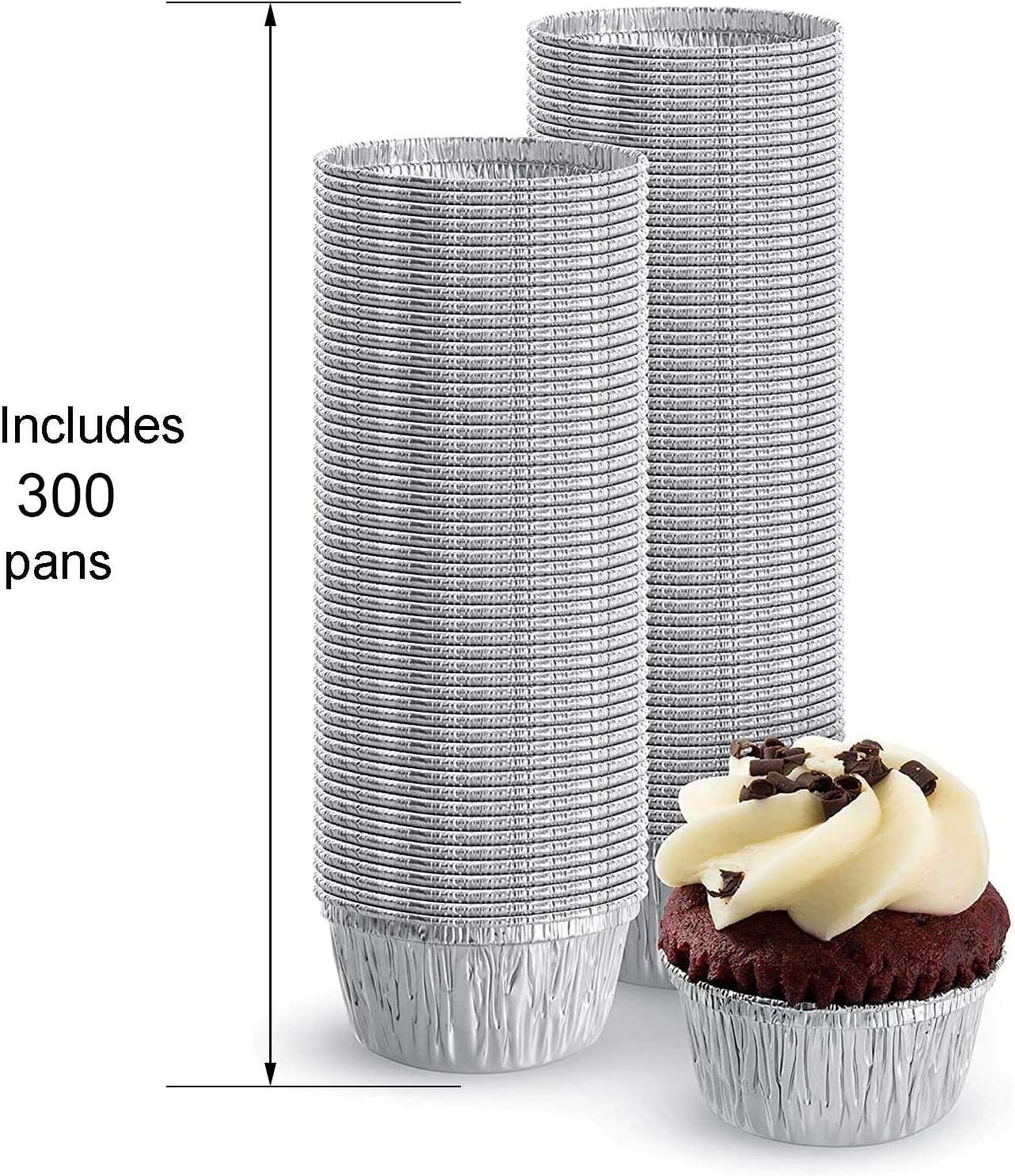 300 Pack Aluminum Foil Ramekin, Disposable Ramekins 4 Oz Aluminum Cupcake Size Perfect Baking Cups Aluminum Ramekins for Souffle & Creme Brulee Baking, Appetizer