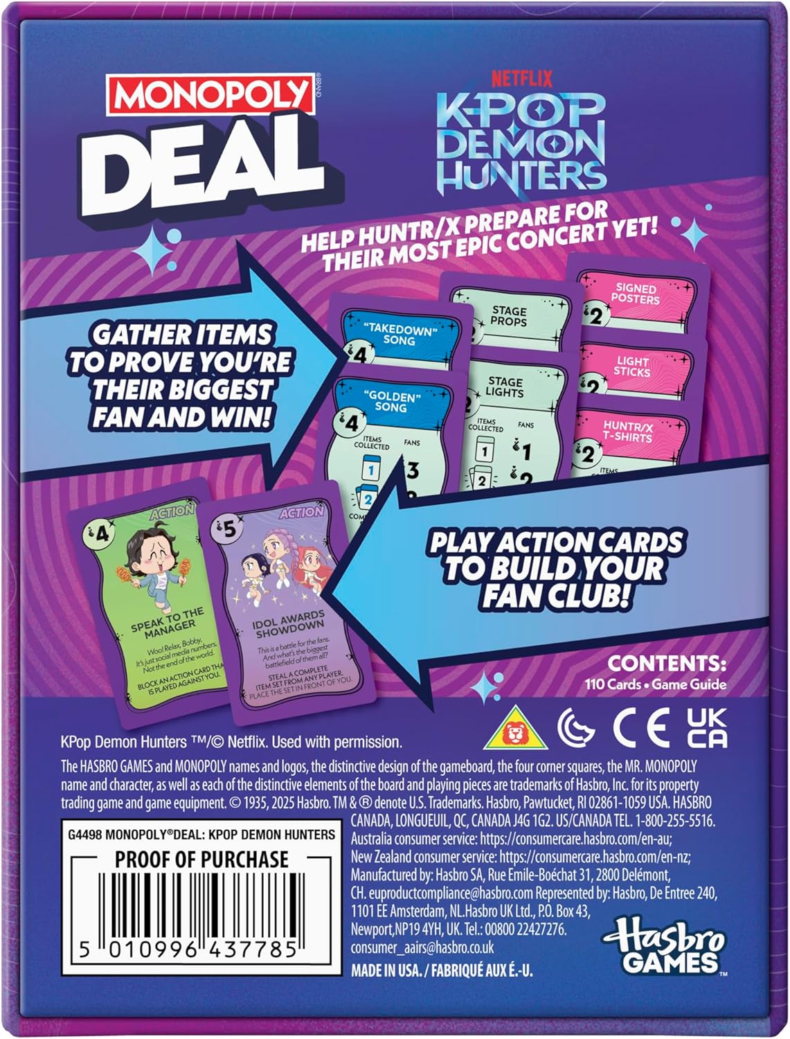 Monopoly Deal | Kpop Demon Hunters Card Game for Family Fun | 2-5 Players | Quick 15-Minute Play