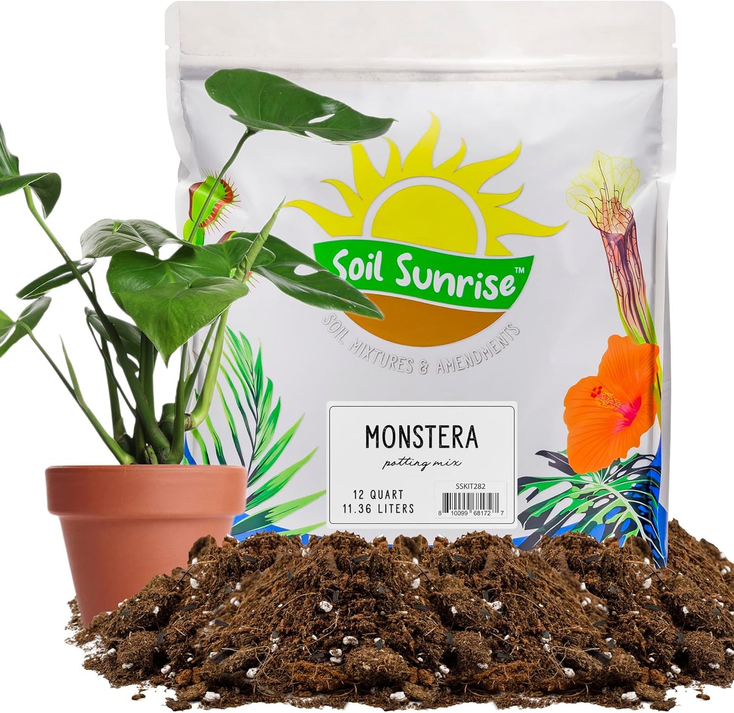 Sunrise Monstera Potting Soil Mix - Custom Blend for Growing & Repotting | 12 Quarts