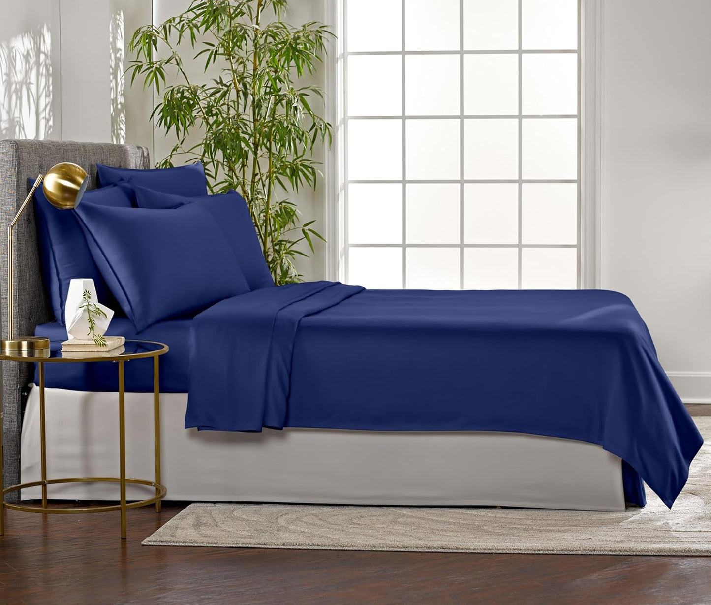 Pure Bamboo California King Sheets - 100% Organic Viscose Bed Set, Soft & Cooling, Cobalt Blue